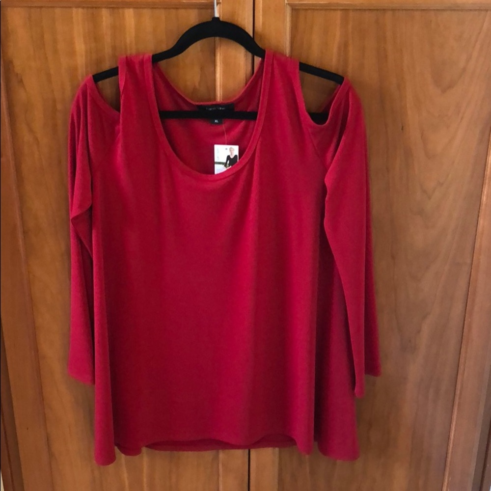 Beautiful Red Karen Kane Shirt NWT